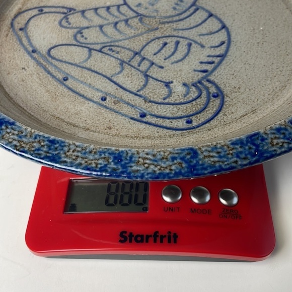Vintage 1990 Eldreth Cat Pie Salt Glazed Pottery Plate Dish - Picture 9 of 11